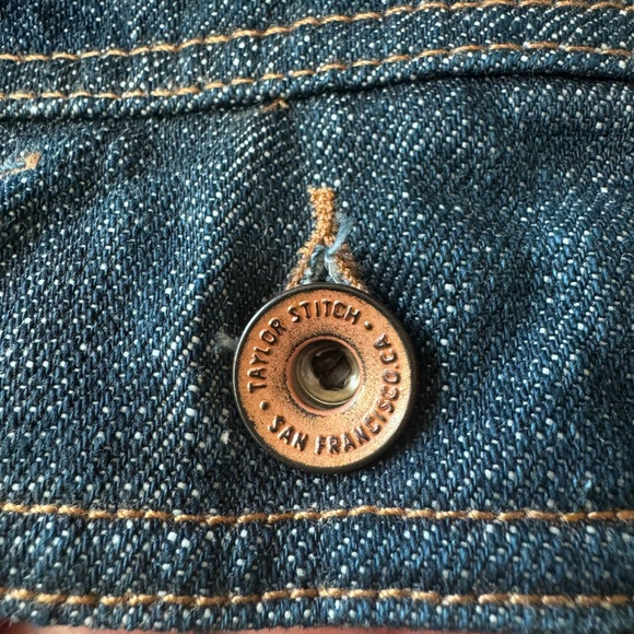 Taylor Stitch Long Haul Jacket in Green Cast Selvage Denim - 36 (XS) - Picture 3 of 3